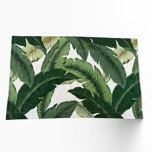 Tropical Palm Leaf Rod Pocket Valance 24.75” x 15.5” Green Window Treatment